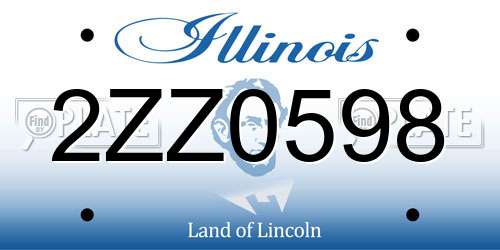 2ZZ0598 Illinois License Plate