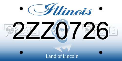 2ZZ0726 Illinois License Plate