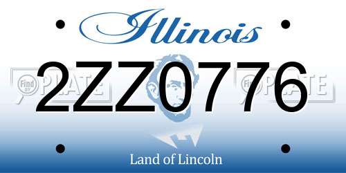 2ZZ0776 Illinois License Plate
