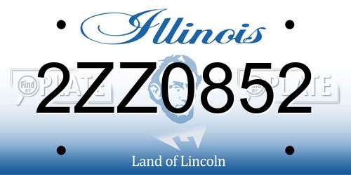 2ZZ0852 Illinois License Plate