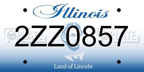 2ZZ0857 Illinois License Plate