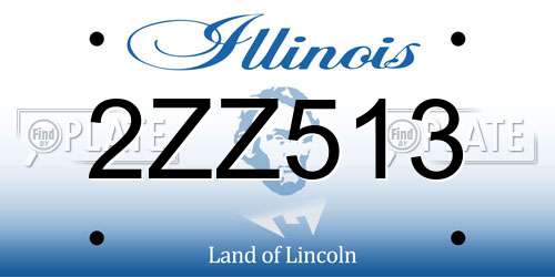 2ZZ513 Illinois License Plate