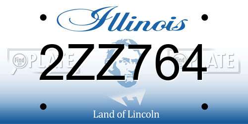 2ZZ764 Illinois License Plate