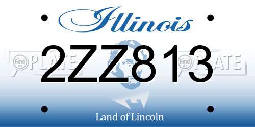2ZZ813 Illinois License Plate