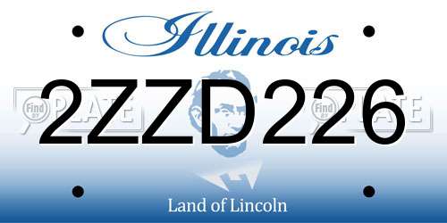 2ZZD226 Illinois License Plate
