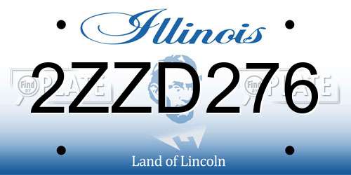2ZZD276 Illinois License Plate