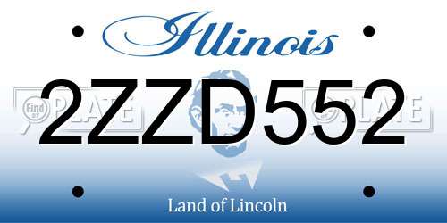 2ZZD552 Illinois License Plate