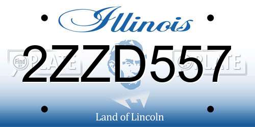 2ZZD557 Illinois License Plate
