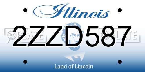 2ZZD587 Illinois License Plate