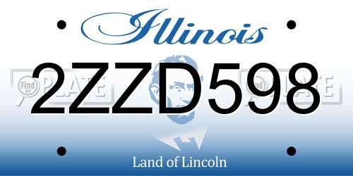 2ZZD598 Illinois License Plate