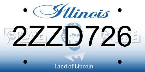 2ZZD726 Illinois License Plate