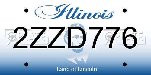 2ZZD776 Illinois License Plate