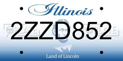 2ZZD852 Illinois License Plate