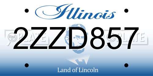 2ZZD857 Illinois License Plate