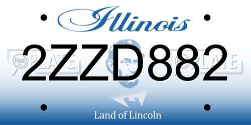 2ZZD882 Illinois License Plate