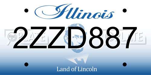 2ZZD887 Illinois License Plate