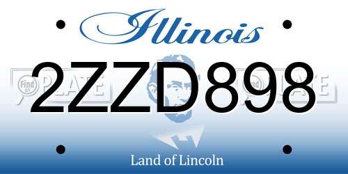 2ZZD898 Illinois License Plate