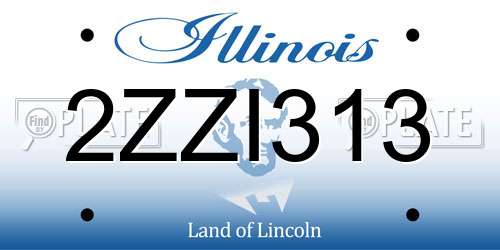 2ZZI313 Illinois License Plate
