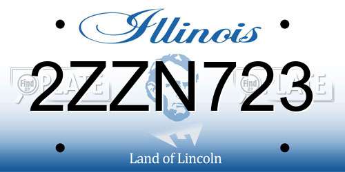 2ZZN723 Illinois License Plate