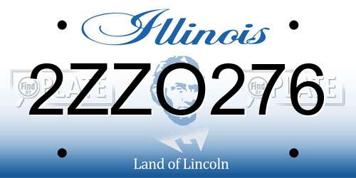 2ZZO276 Illinois License Plate