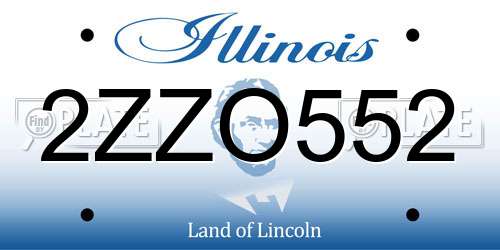2ZZO552 Illinois License Plate