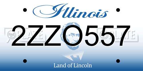 2ZZO557 Illinois License Plate
