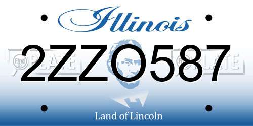 2ZZO587 Illinois License Plate
