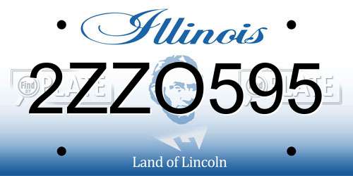 2ZZO595 Illinois License Plate