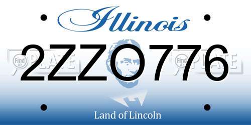 2ZZO776 Illinois License Plate