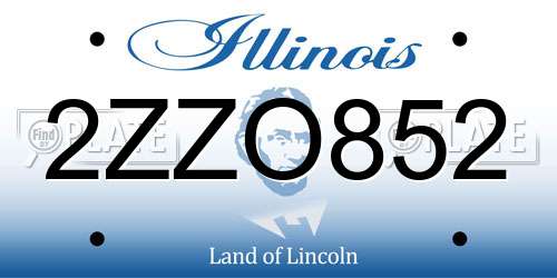 2ZZO852 Illinois License Plate