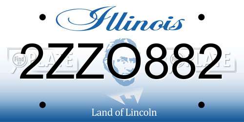 2ZZO882 Illinois License Plate