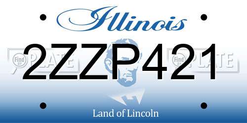 2ZZP421 Illinois License Plate