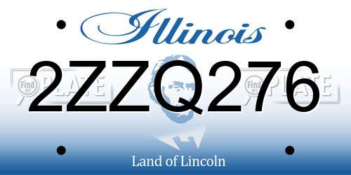 2ZZQ276 Illinois License Plate