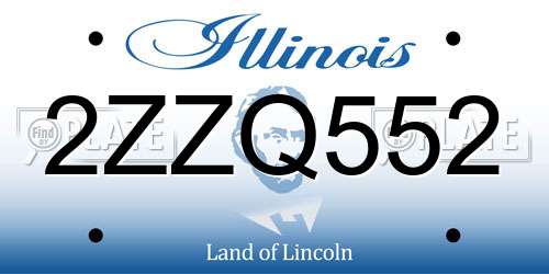 2ZZQ552 Illinois License Plate