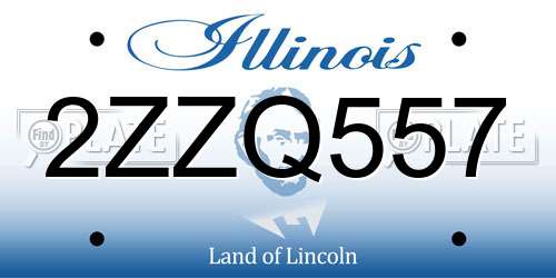 2ZZQ557 Illinois License Plate
