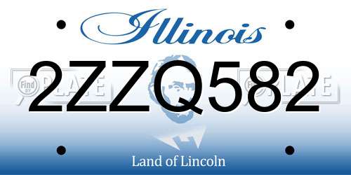 2ZZQ582 Illinois License Plate
