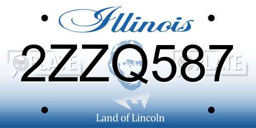 2ZZQ587 Illinois License Plate