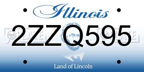 2ZZQ595 Illinois License Plate