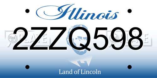 2ZZQ598 Illinois License Plate