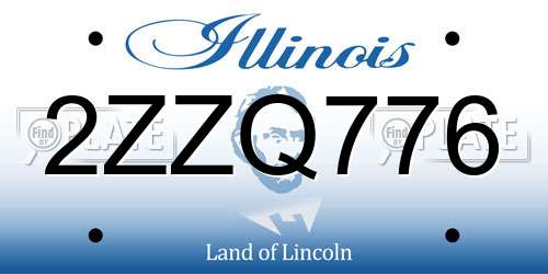 2ZZQ776 Illinois License Plate