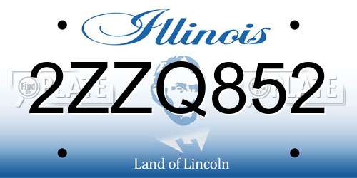 2ZZQ852 Illinois License Plate