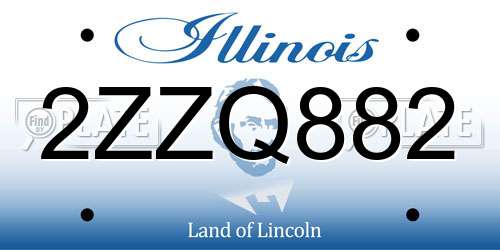 2ZZQ882 Illinois License Plate