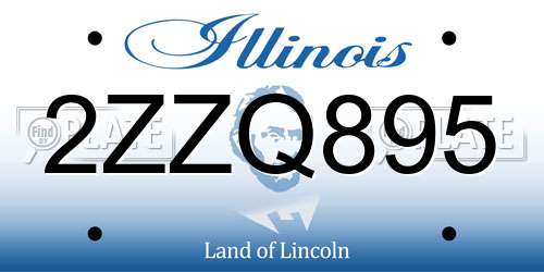 2ZZQ895 Illinois License Plate