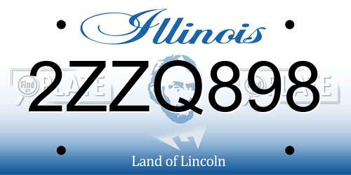 2ZZQ898 Illinois License Plate