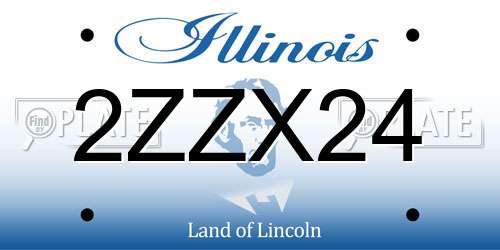 2ZZX24 Illinois License Plate
