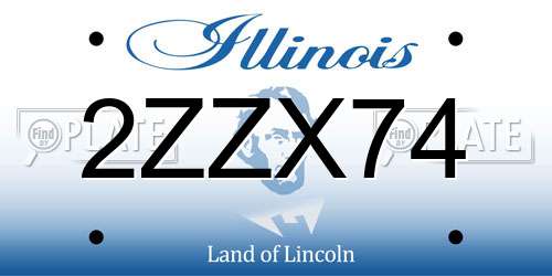 2ZZX74 Illinois License Plate