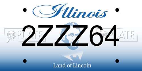 2ZZZ64 Illinois License Plate