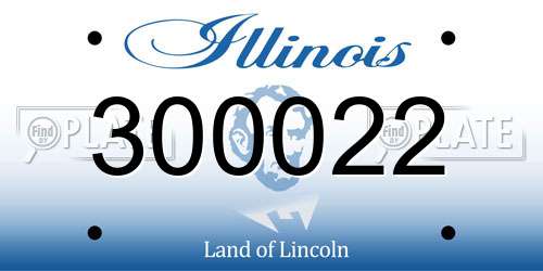 300022 Illinois License Plate