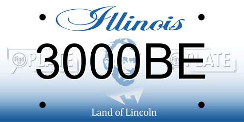 3000BE Illinois License Plate