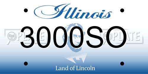 3000SO Illinois License Plate